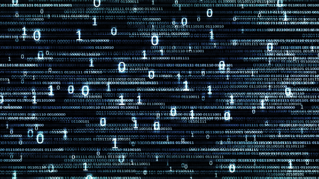 A graphical representation of a screen containing binary code