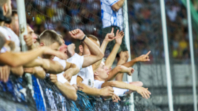 A crowd at a football match