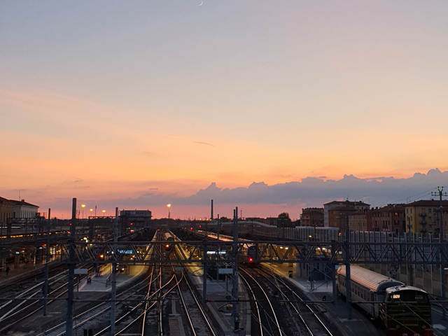Railway tracks at dusk