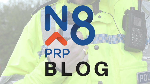 N8 logo with blog text on a background of a police radio and bodycam